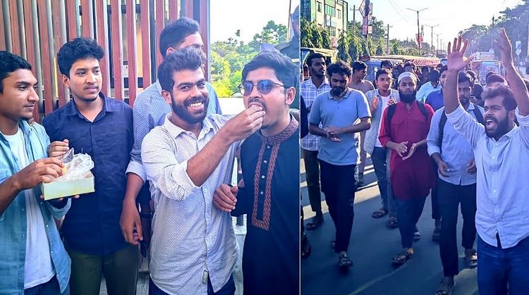 Hasina's death sentence: Joyous procession, sweet distribution in Rangpur