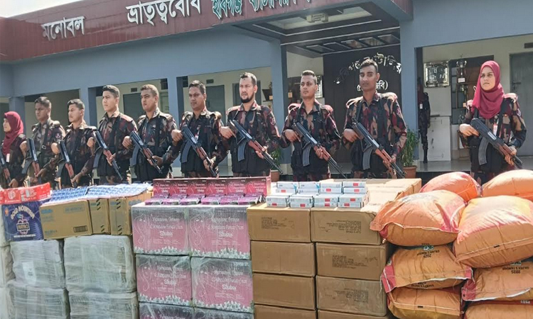 BGB seizes smuggled Indian goods worth Tk 5.5cr in Habiganj