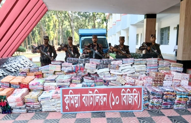 Indian sarees worth Tk 1.38 cr seized in Cumilla