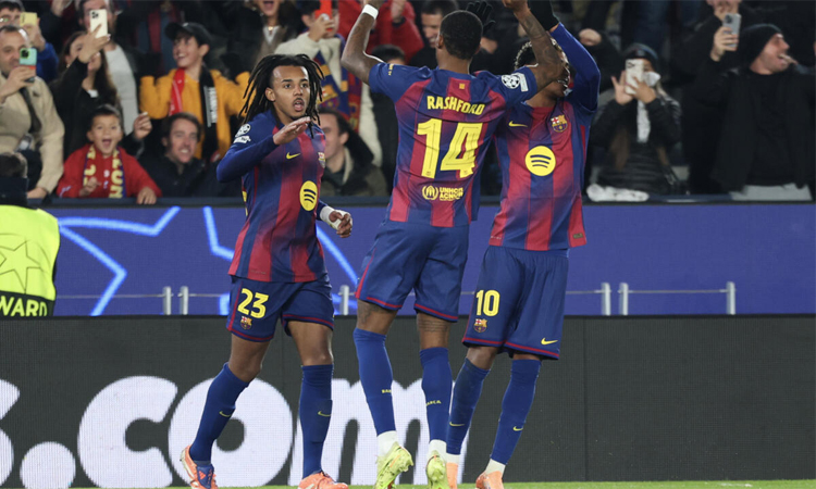 Kounde double helps Barcelona claim Frankfurt comeback win