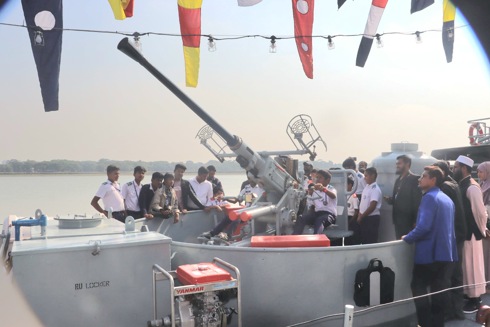 Navy opens warship to public on Victory Day in Patuakhali