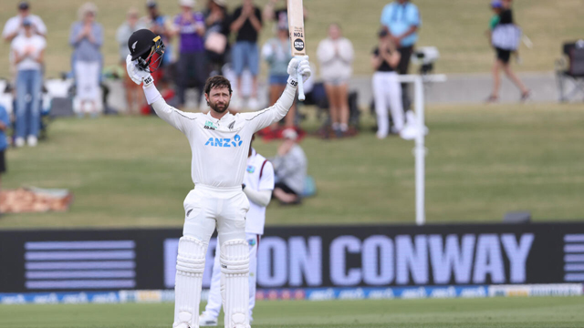 Conway brings up Test double-hundred for NZ against West Indies
