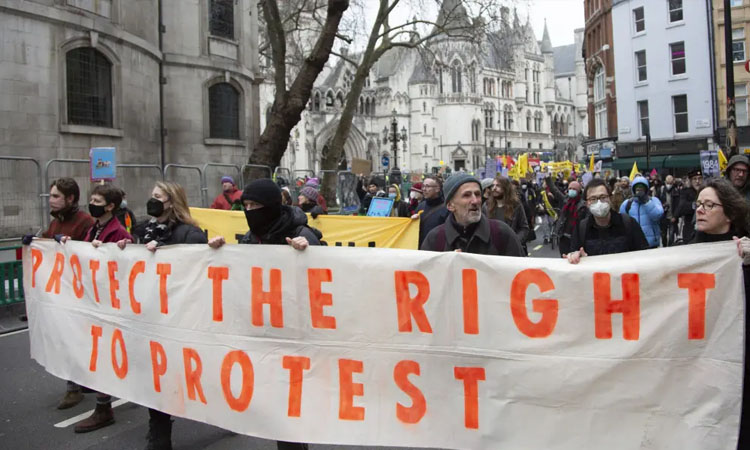 HRW warns right to protest 'under attack' in UK