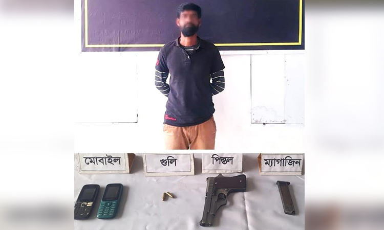 One held with foreign pistol, magazine, bullets in Keraniganj