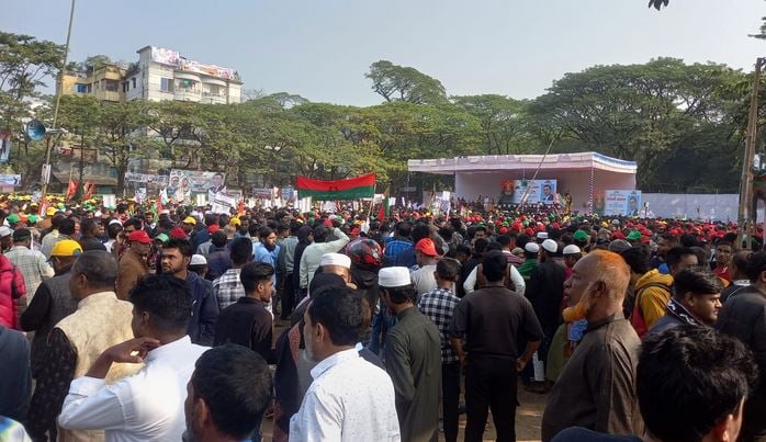 Sylhet Alia Madrasah ground packed as Tarique Rahman to address rally