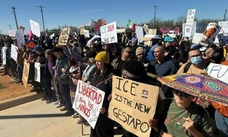 Protesters clash with police at US detention center housing 5-year-old child