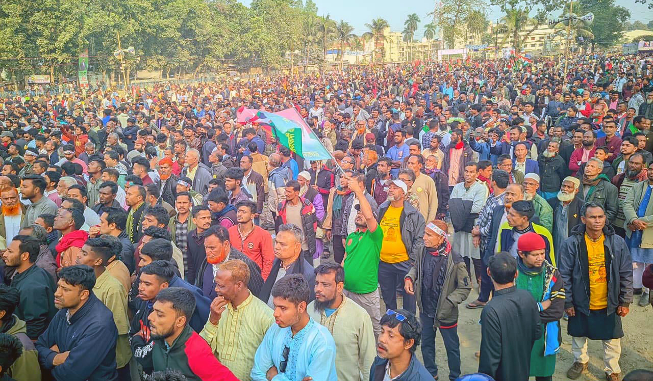 Tarique Rahman's Rangpur rally venue, surrounding areas packed to brim 