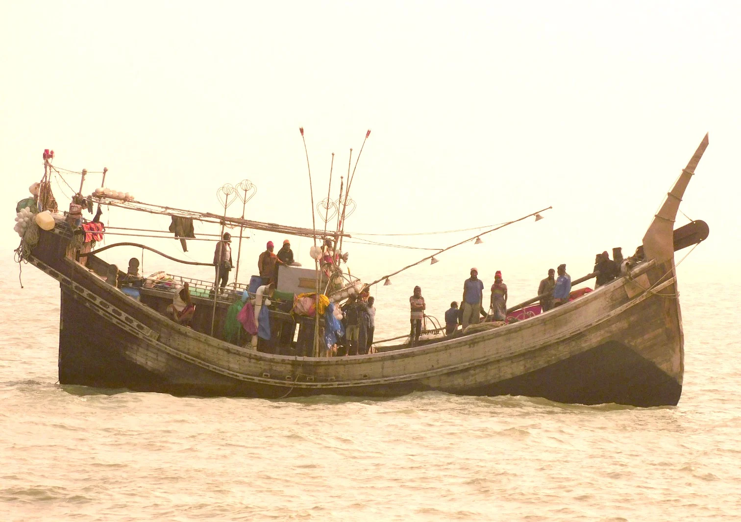 Bangladesh Navy rescues floating boat with 20 fishermen