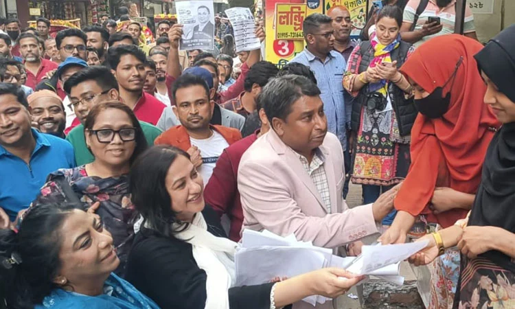 Koko's wife Sharmila campaigns for Tarique Rahman