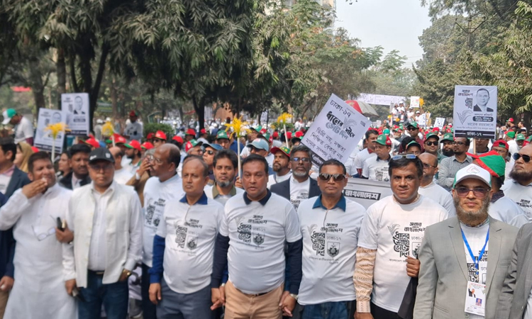 Professionals hold rally in favour of Tarique Rahman in Dhaka-17