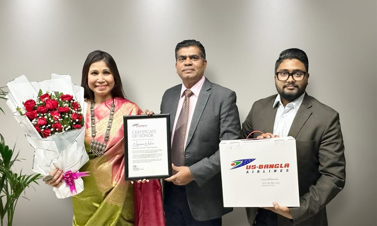 Nahar honoured for expediting 184 countries with Bangladesh flag