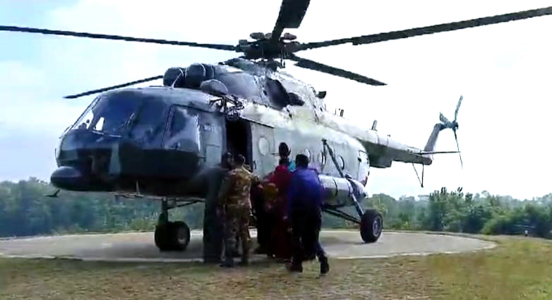 Election equipment sent to Rangamati's 20 remote polling stations by helicopter