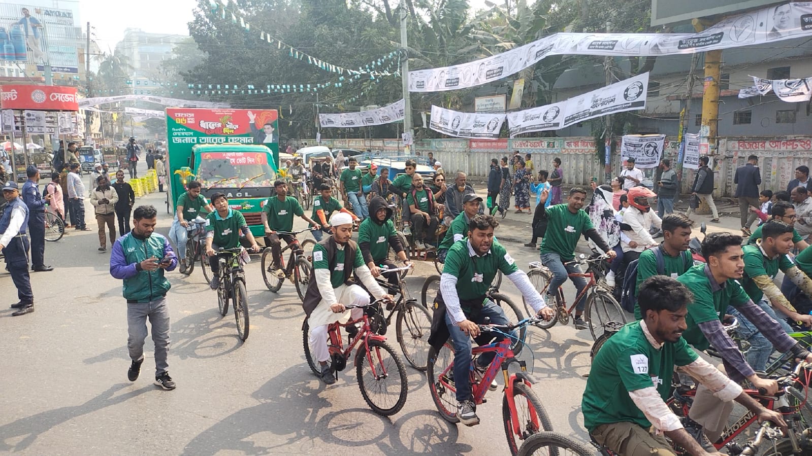 Cycle rally held in Bogura seeking votes for Tarique Rahman