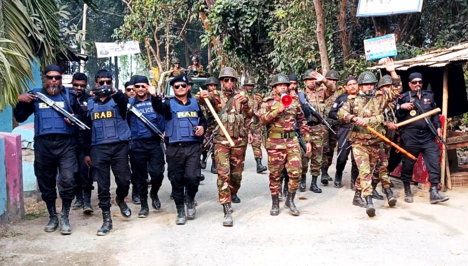 Special exercises of joint forces in Rangpur marking JS Elections