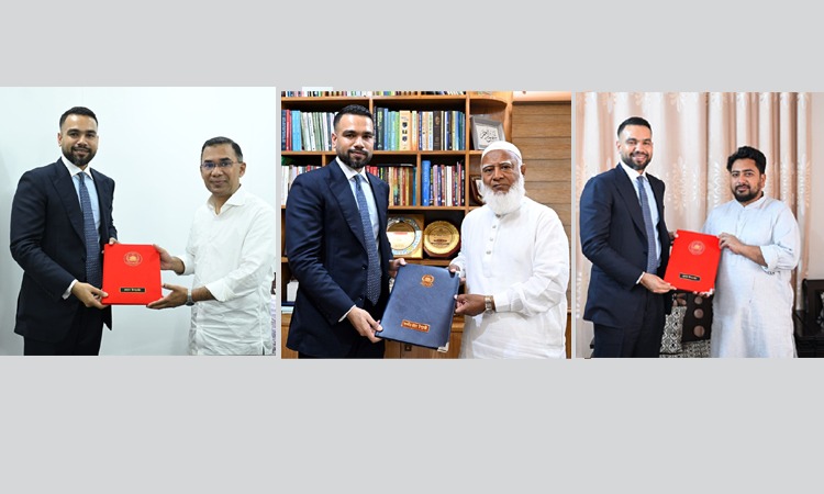 CA's greeting messages delivered to three leaders