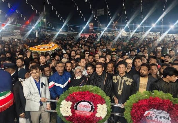 Forhad Hossain pays tributes to Language martyrs in Panchagarh Shaheed Minar