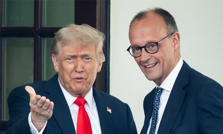 Trump hosts Germany's Merz for talks eclipsed by Mideast war