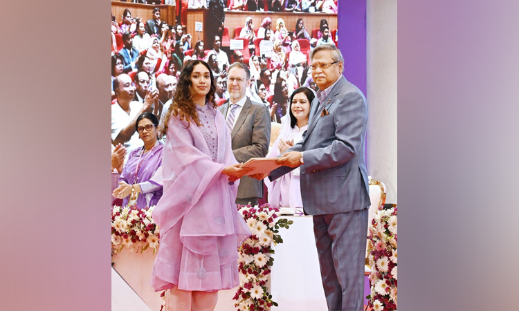 Barrister Zaima Rahman receives Khaleda’s award on International Women's Day 