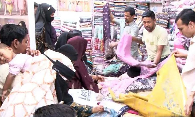 Habiganj Eid bazaar bustling with shoppers