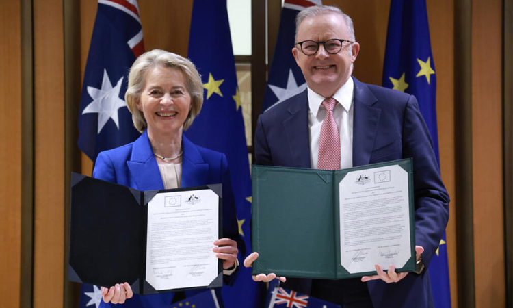 Australia, EU agree sweeping new trade pact eight years in the works