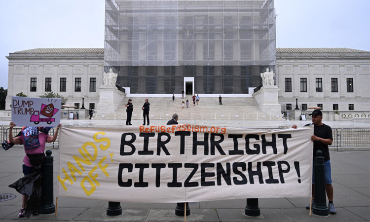 Trump to watch Supreme Court weigh challenge to birthright citizenship