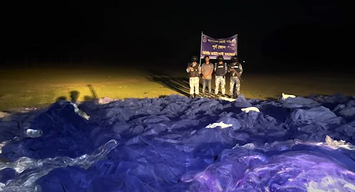 Coast Guard seizes huge illegal nets in Teknaf's Baharchhara