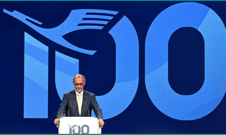 Merz praises Lufthansa on centenary as strikes ruin party