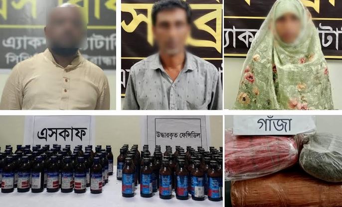 Three held with drugs in Rangpur, Gaibandha