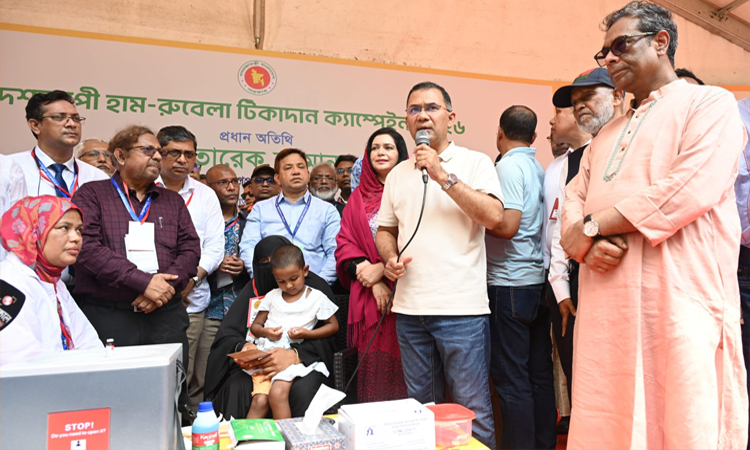 PM opens measles-rubella vaccination campaign in Bogura