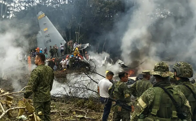 Colombian air force says trees downed military plane, killing 69