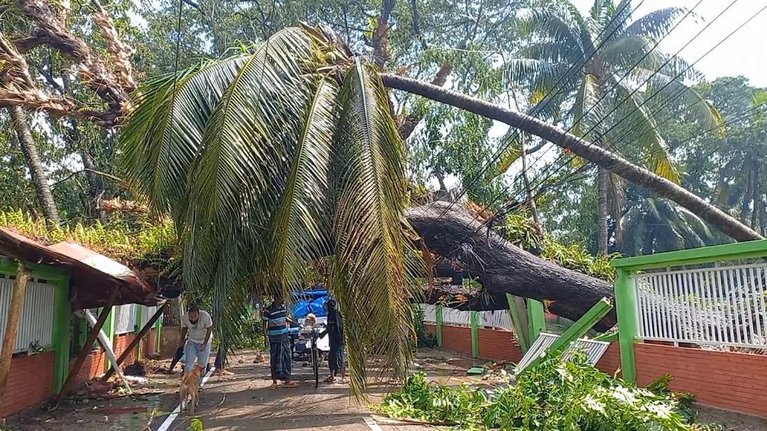 Severe Nor'wester lashes Bhola, causes extensive damage