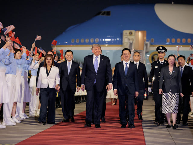 Trump arrives in China for superpower summit with Xi