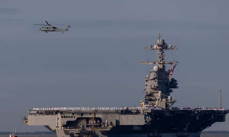 USS Gerald Ford aircraft carrier returns home after 326-day deployment