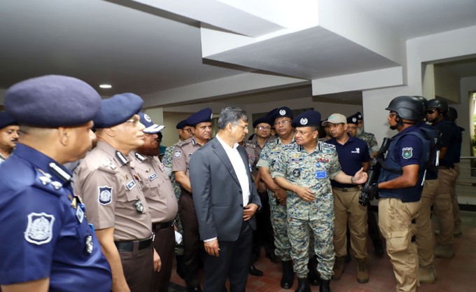 Home minister visits CID Forensic Lab, ATU temporary headquarters, CTTC