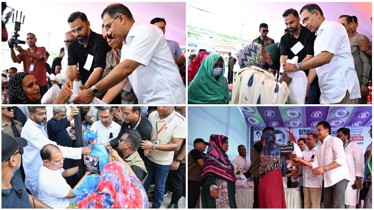 PM distributes clothes, food among destitute at 16 spots on Ziaur Rahman's martyrdom anniversary