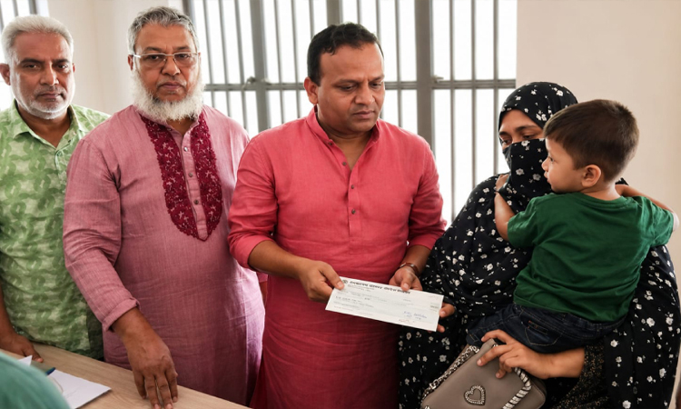 Families of Sadarghat launch accident victims receive financial assistance