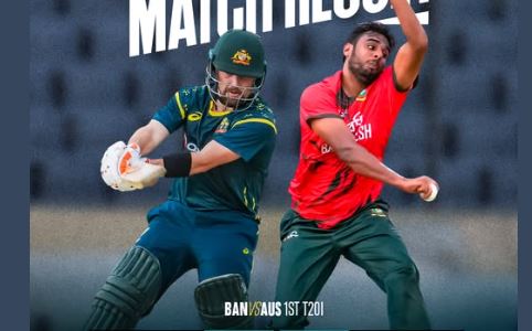 Bangladesh caught by Australia spin-web to taste 4-wicket defeat in 1st T20