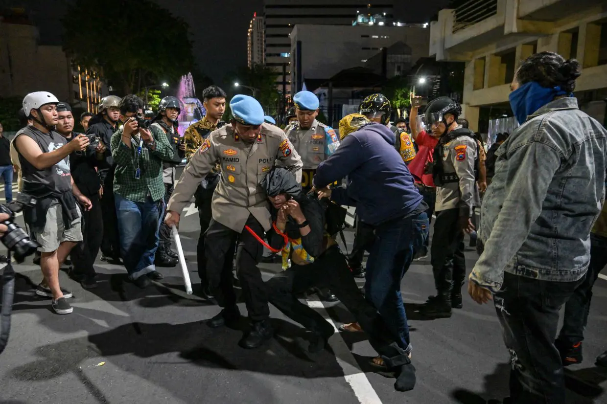 Indonesian police arrest dozens in anti-government protest