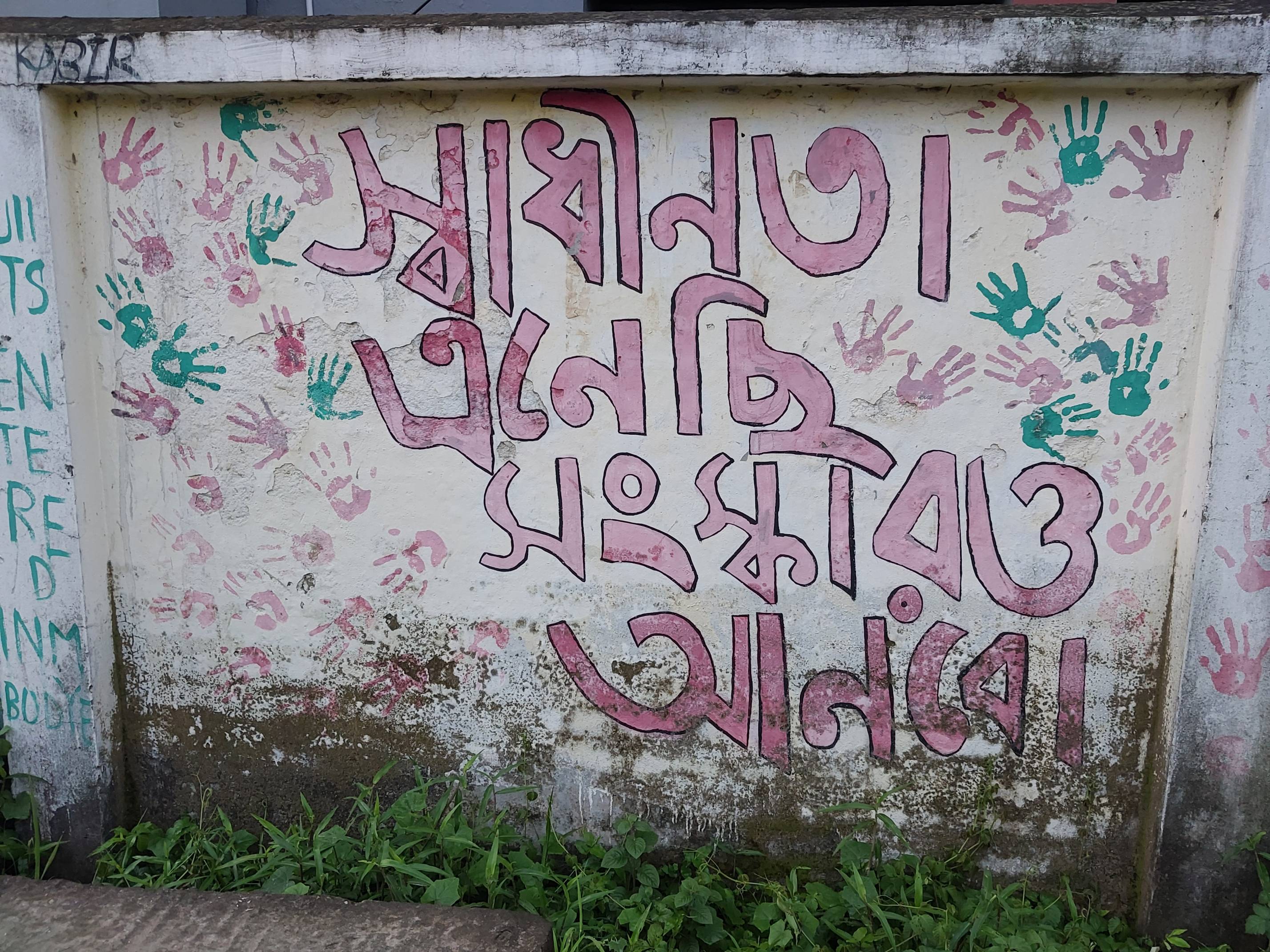দেওয়ালের ক্যানভাস জুড়ে নবজাগরণের গ্রাফিতি 