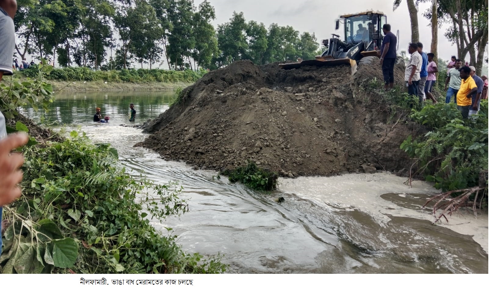 নীলফামারীতে তিস্তা প্রকল্পের খালের বাঁধ ভেঙ্গে সেচ ব্যাহত  