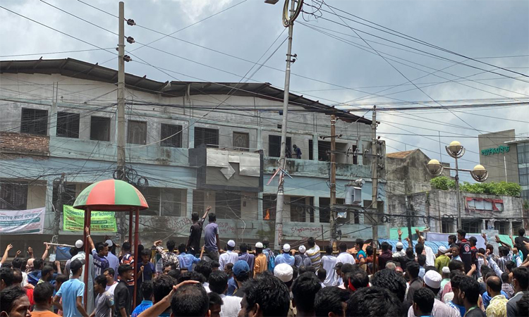 ৪ আগস্ট বিক্ষোভে উত্তাল ছিল নারায়ণগঞ্জ