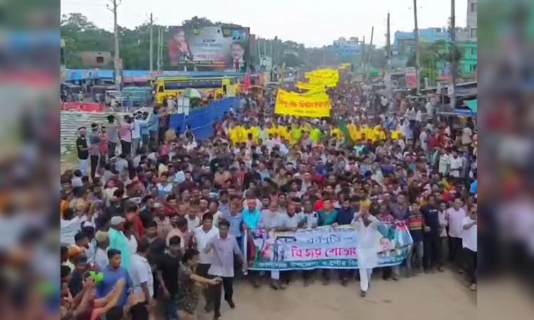 ঝিনাইদহে কালীগঞ্জ উপজেলা ও পৌর বিএনপির বিজয় মিছিল