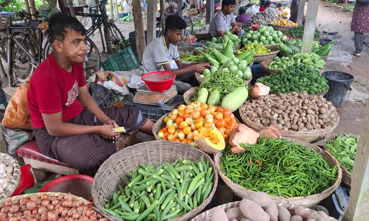 টানা বৃষ্টির প্রভাবে ঝিনাইদহে সবজির দাম চড়া