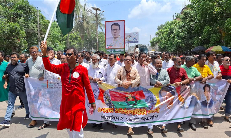 বর্ণাঢ্য আয়োজনে ঝিনাইদহে বিএনপির প্রতিষ্ঠাবার্ষিকী পালিত