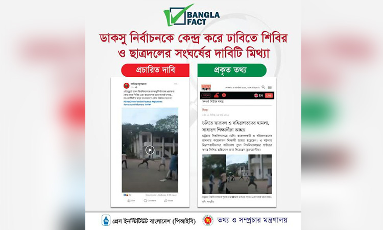 পুরনো ভিডিও দিয়ে ডাকসু নির্বাচন নিয়ে অপপ্রচার শনাক্ত করেছে বাংলাফ্যাক্ট