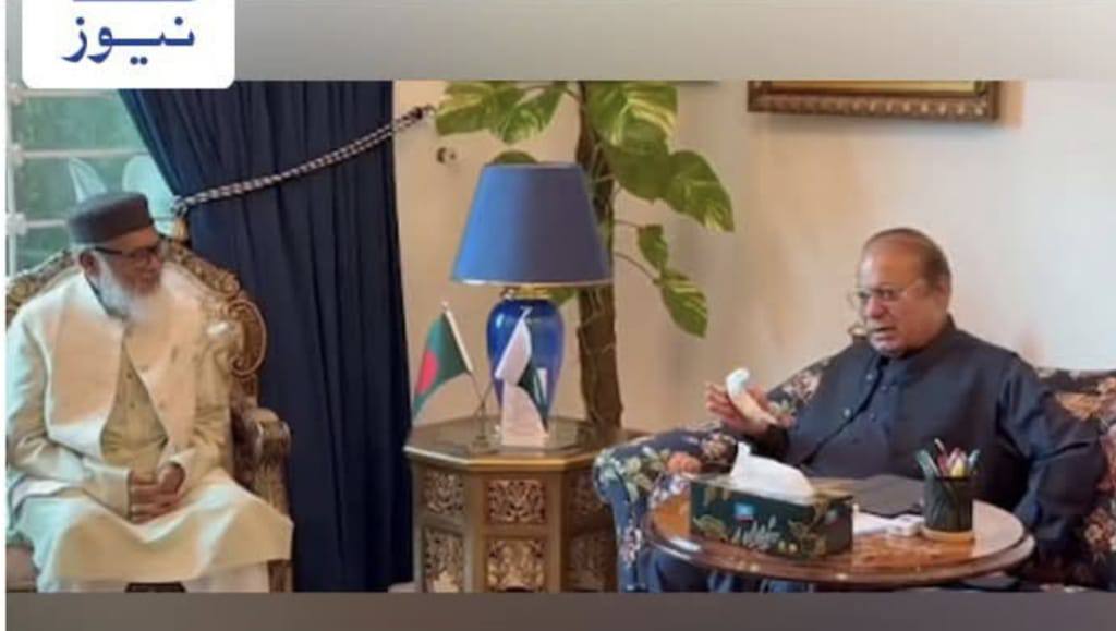 পাকিস্তানের সাবেক প্রধানমন্ত্রী নওয়াজ শরীফের সাথে ধর্ম উপদেষ্টার সাক্ষাৎ