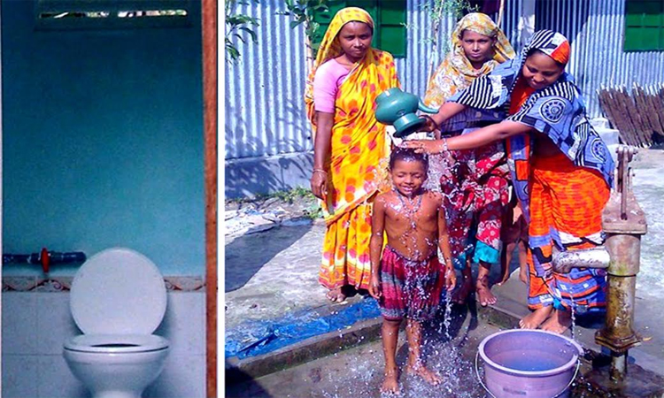 স্যানিটেশন ও বিশুদ্ধ পানি সরবরাহে উত্তরাঞ্চলে চরবাসীর জীবনে স্বস্তি