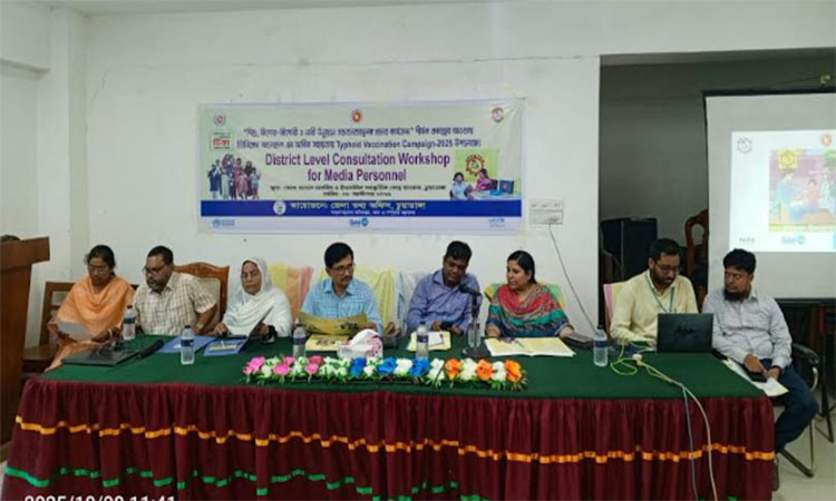 চুয়াডাঙ্গায় টাইফয়েডের টিকাদান ক্যাম্পেইন : সংবাদিকদের নিয়ে কর্মশালা 