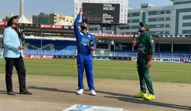 আফগানিস্তানের বিপক্ষে টস জিতে ব্যাটিংয়ে বাংলাদেশ