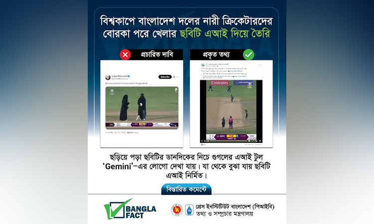 নারী ক্রিকেট দলকে নিয়ে অপপ্রচার শনাক্ত : বাংলাফ্যাক্ট
